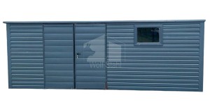  Gartenhaus 6x3m Zweiflügeliges Tor PVC Kippfenster Anthrazit Holzoptik Flachdach | GP256 |