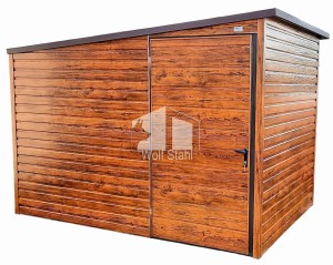  Gartenhaus 3x2,5m Das Dach ist nach links geneigt Holzoptik | ID151 |