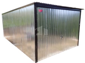 Blechgarage  3x5m  - Schwingtor - Verzinkt - Pultdach GP188