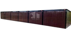 Blechgarage   18x5m - 5x - Schwingtor - Pultdach  GP166