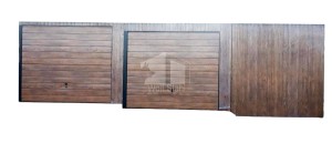 Blechgarage  10x5m - 2x Schwingtor - Holzoptik - Pultdach  GP164