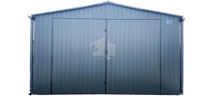  Blechgarage 4x6m Horizontal Blech Schwingtor Dunkles Braun Pultdach ID145
