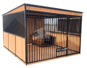 Hundezwinger  3x3m  mit Schutzwand Holzboden GP177 