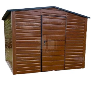  Gartenhaus 3x3m - Tür - Holzoptik - Dunkles Walnussholz - Satteldach | GP240 |