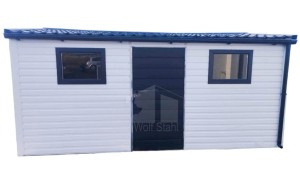  Gartenhaus 5,5x4m - Tür - 2xPVC Kippfenster - Metalldachziegel - Dachrinnen - Satteldach - | GP225 |