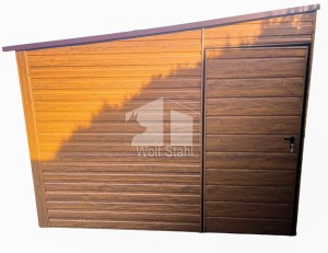 GartenHaus Schuppen 3x2m - Tür - Helles Walnussholz - Holzoptik -Dach mit Neigung nach links | GP276 |