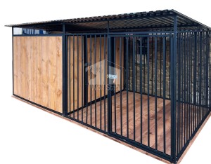 Hundezwinger 4x2m – Holzboden – Schutzhütte im Zwinger – ID588 