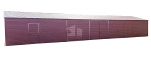 Blechhalle - Lagerhalle 20x6m - 4x Zweiflügeliges Tor - Tür - Dunkles Braun - Satteldach  ID607