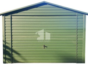 Blechgarage 3,5x6m - Schwingtor - Grün - Satteldach ID641