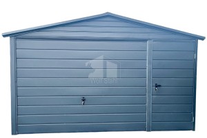 Blechgarage 4x6m - Schwingtor - Tür - Anthrazit - Dachrinnen - Satteldach ID677