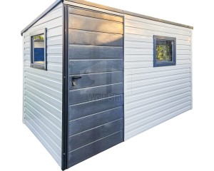 Gartenhaus - Gartenschuppen 3x2m - Tür - 3x PVC Kippfenster - Weiß - Anthrazit - Flachdach | GP428 |