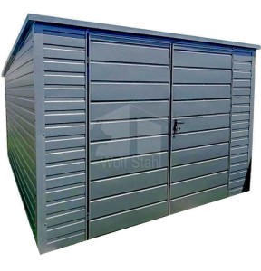 Gartenhaus - Gartenschuppen 3x4,5m - Zweiflügeliges Tor - Anthrazit - Flachdach | GP434 |