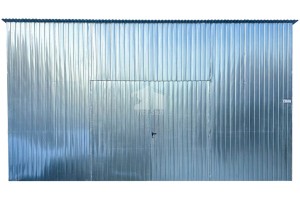 Blechgarage - Blechhalle - 7x8m - Zweiflügeliges Tor - Verzinkt - Flachdach ID766