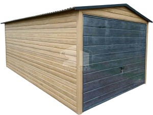 Blechgarage 3x6m Schwingtor - Holzoptik - Winchester - Satteldach ID808