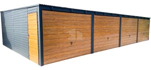 Reihengaragen - Garagenkomplex 12x6m - 4x Schwingtor - Tür - Anthrazit - Holzopitk - Flachdach GP482