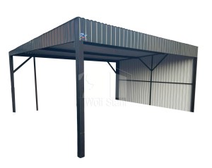 Carport - Überdachung 6x6  Anthrazit - Flachdach GP249
