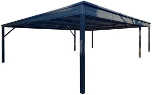 Carport 9x5,5m - Anthrazit - Flachdach GP589
