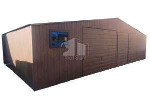 Blechgarage 11x6m 2x  Schwingtor - PVC Kippfenster  - Satteldach GP198