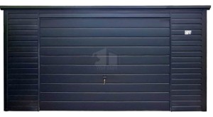 Blechgarage 5x6m - Schwingtor - Tür - Anthrazit - Flachdach ID1101