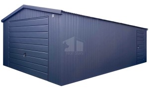 Blechgarage 5x7m - Schwingtor - Tür - Anthrazit - Satteldach ID1261