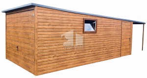  Blechgarage 3x6m Horizontal Blech Schwingtor Überdachung Holzoptik ID87