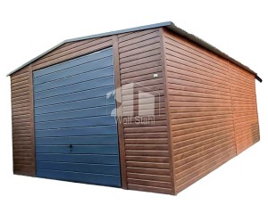  Blechgarage 5x7m Horizontal Blech Satteldach Holzoptik Erhöhung der Höhe ID109