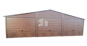  Blechgarage 9x6m Horizontal Blech Satteldach 3x Schwingtor Holzoptik ID132
