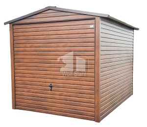  Blechgarage 3x5m Horizontal Blech Satteldach Schwingtor Holzoptik ID141